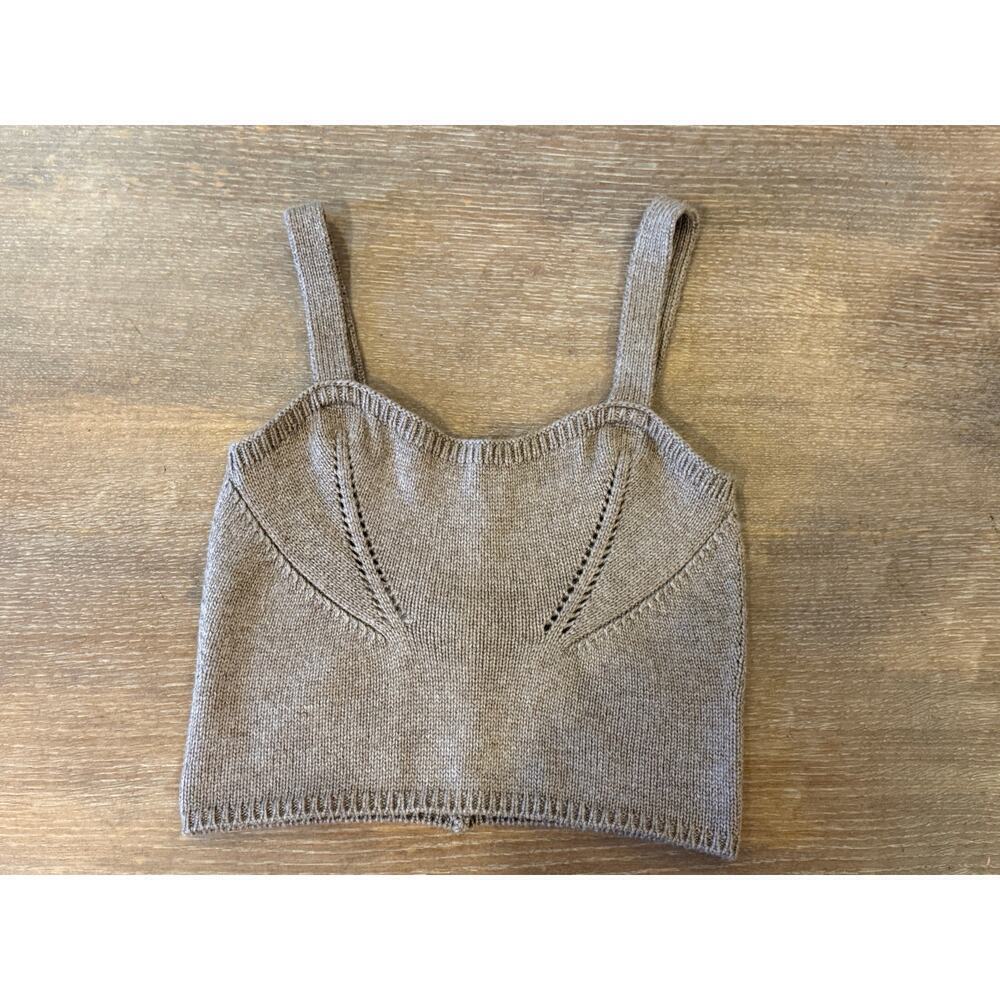 ZARA Tan Mocha Sweater Knit top Shirt Women size S - Picture 5 of 9